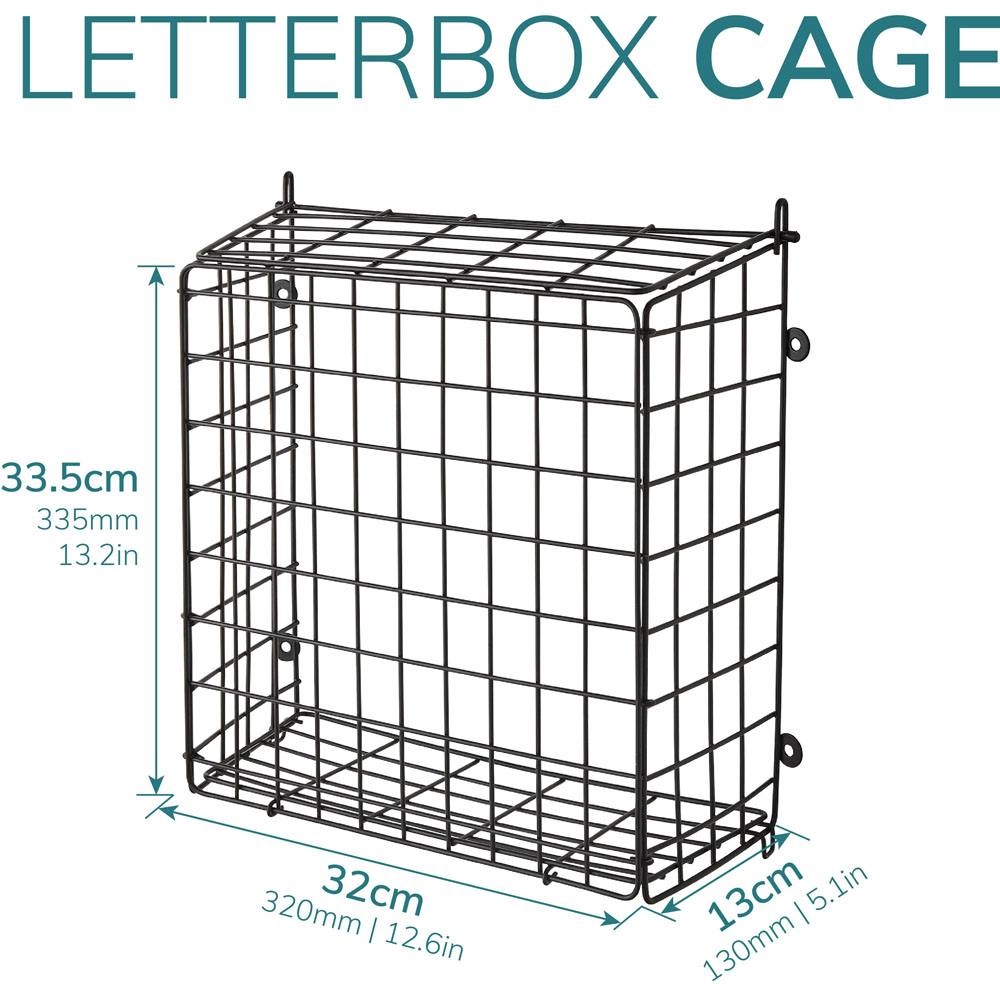 House of Home Black Letter Box Basket 33.5 x 32cm Image 3