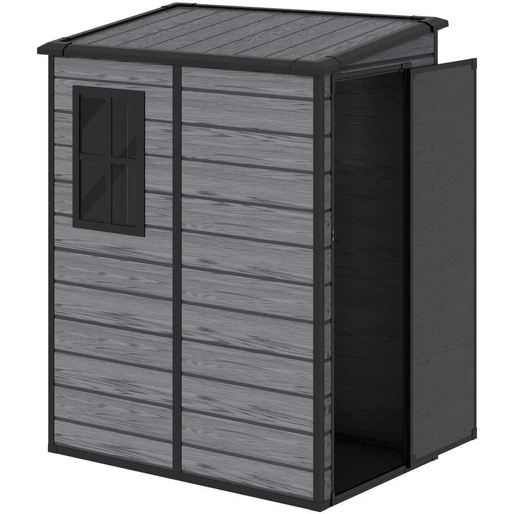Living and Home 5 x 4ft Plastic Pent Garden Storage Shed with Window Image 3