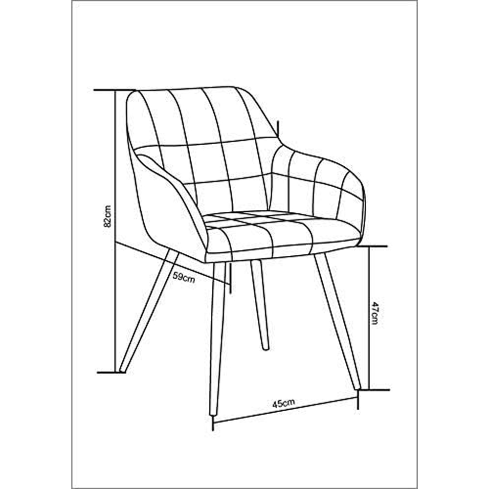 wilko Adrian Set of 2 Light Grey Suede Faux Leather Dining Chairs Image 8