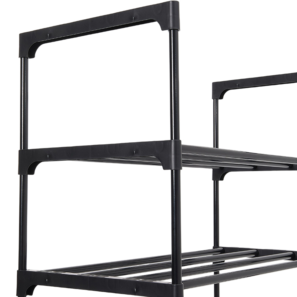H&O Direct 10 Shelf Black Metal Shoe Rack Image 4