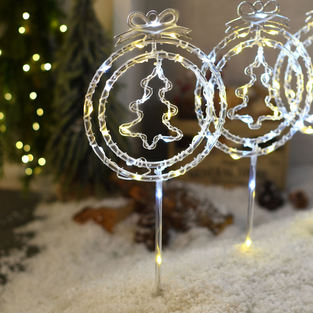 Set of 5 Tree Stake LightsWhite Image 4