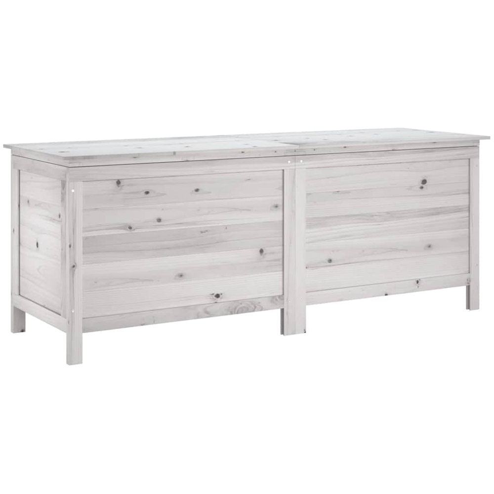 vidaXL 56.5 x 150 x 50cm White Fir Wood Garden Storage Box Image 1