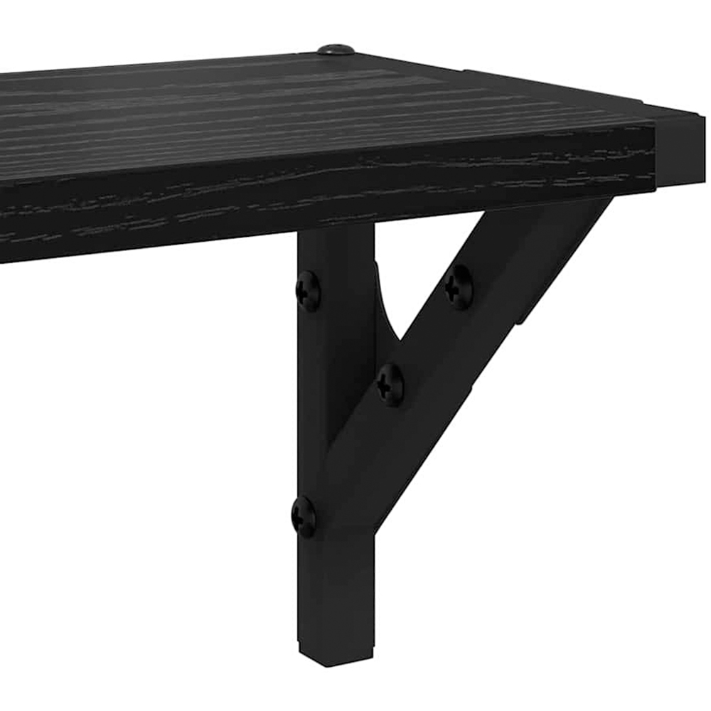 vidaXL 60 x 15cm Black Oak Wall Shelf Set of 2 Image 8
