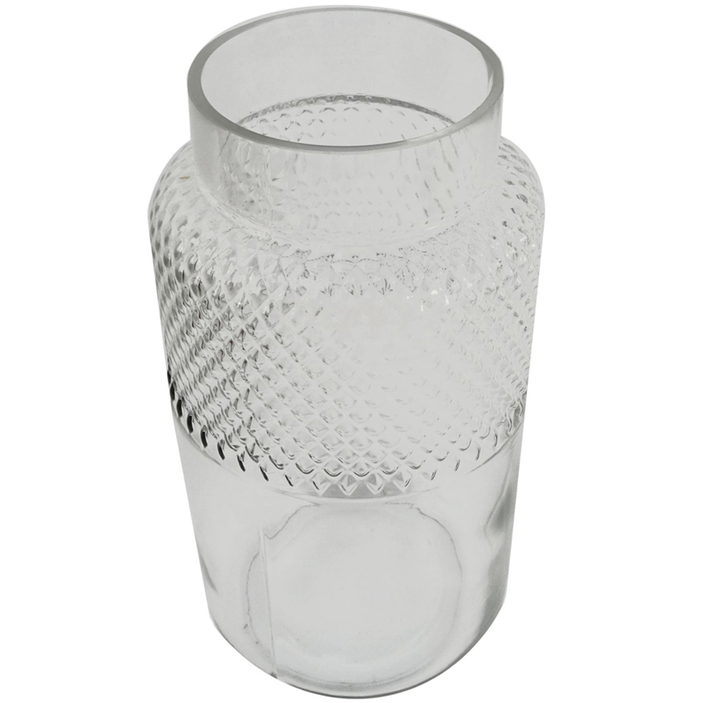 Botanik Clear Diamond Glass Vase 29cm Image 3