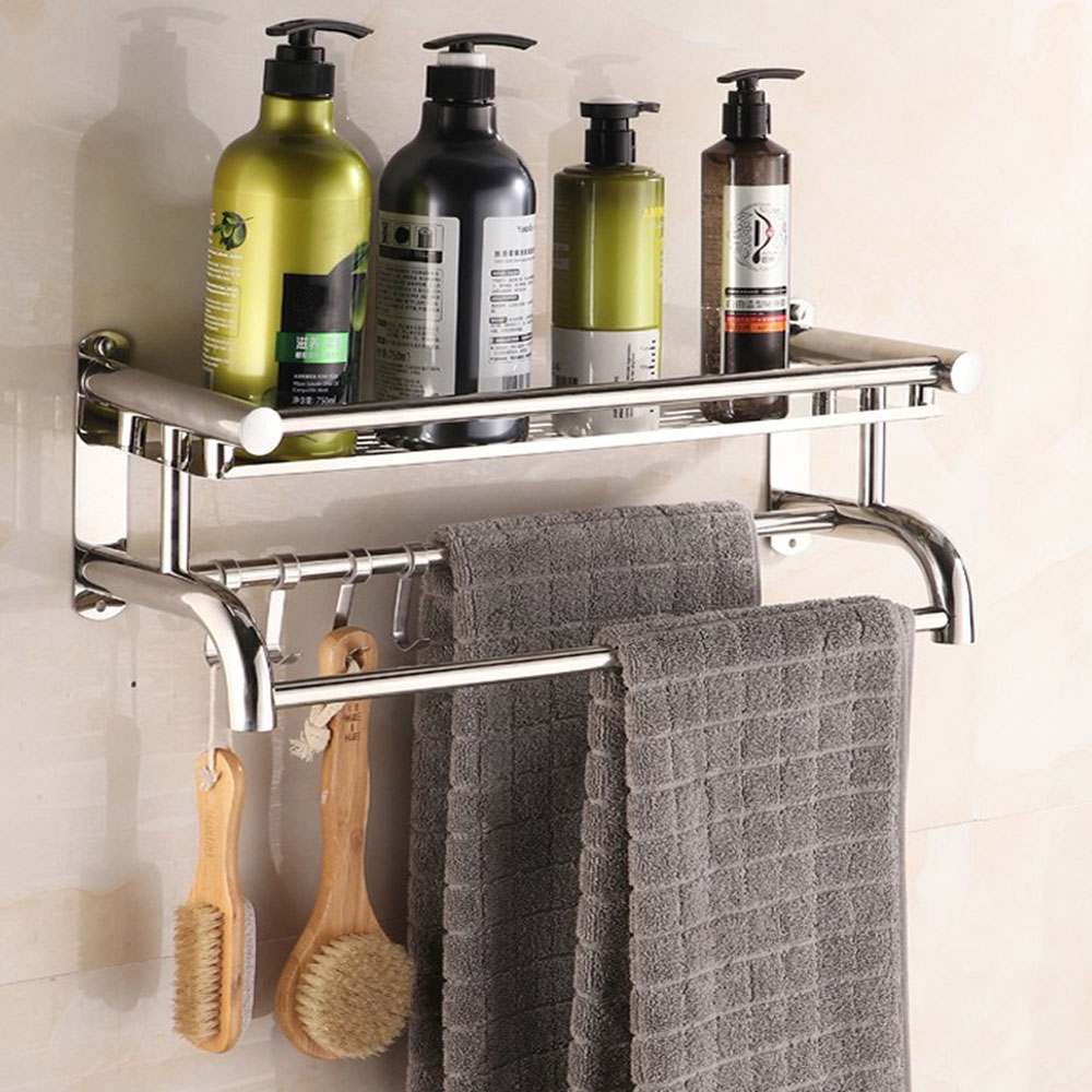 Living and Home Wall Mounted Bathroom Shelf Organiser Image 5