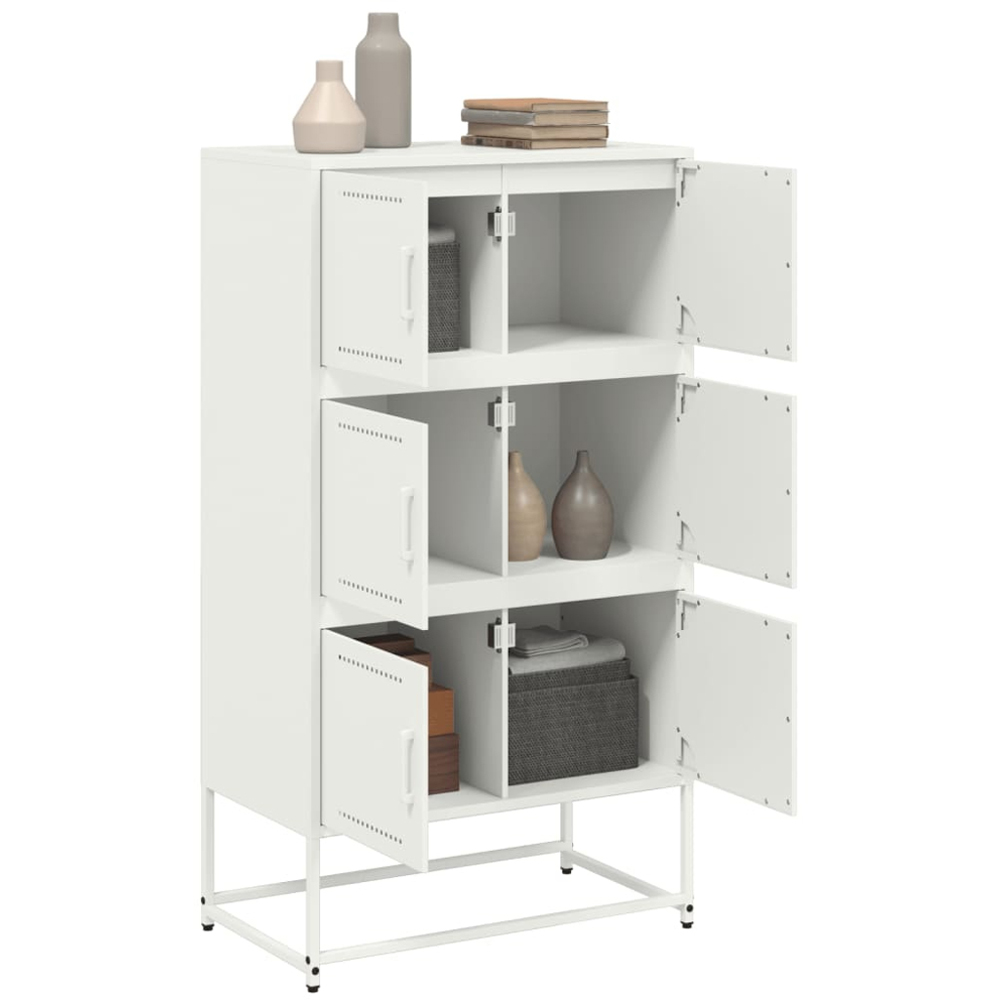 vidaXL 6 Door White Steel Sideboard Image 5