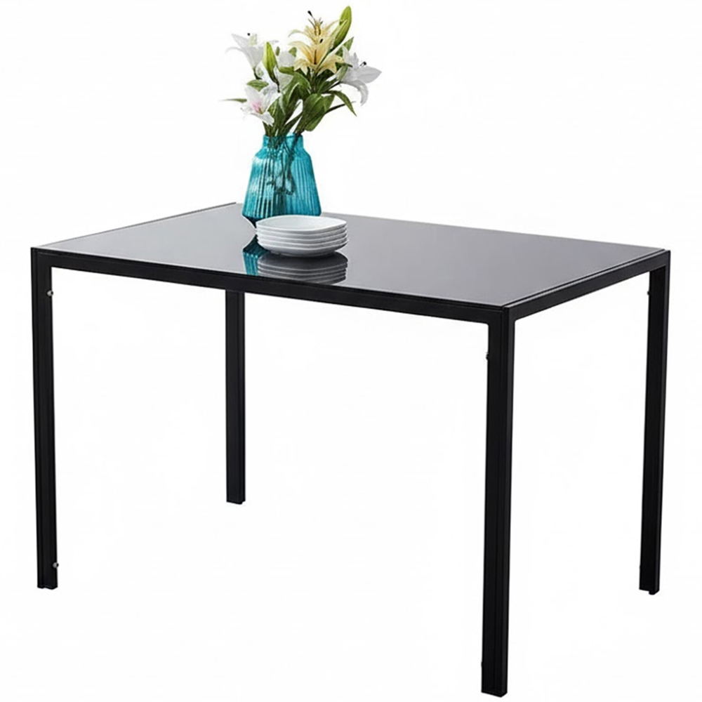 Kosy Koala 4 Seater Glass Dining Set Black and Grey Image 2