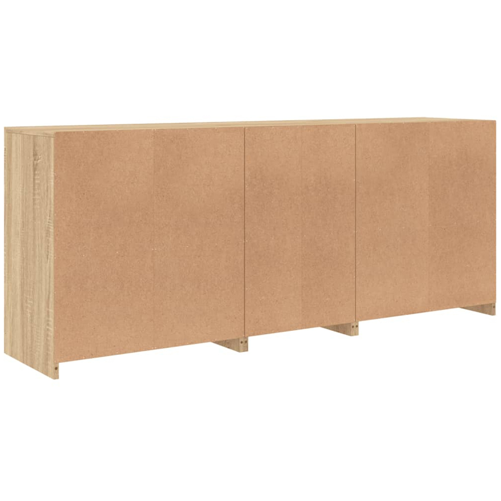 vidaXL 5 Door 6 Shelf Sonoma Oak Large Sideboard with LED Lights Image 8