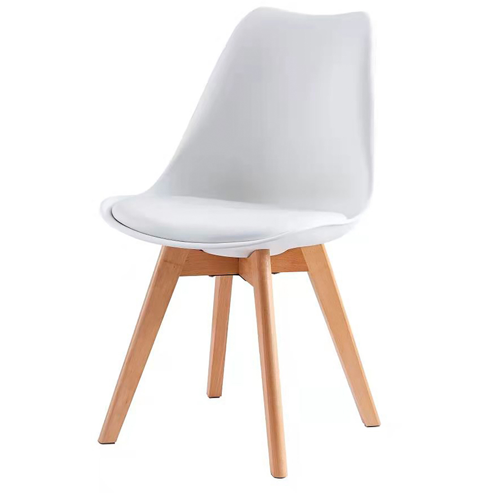 Eva White Padded Single Dining Chair Image 3