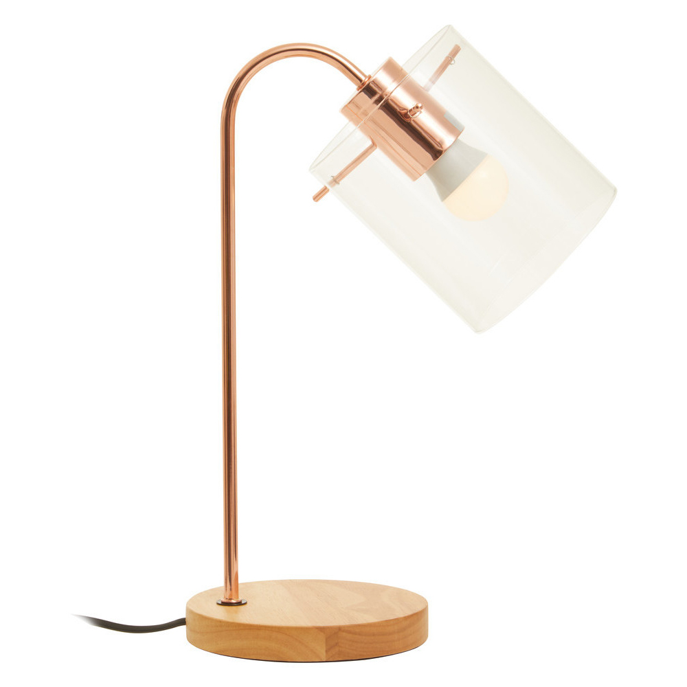 Premier Housewares Matte Black Curved Table Lamp Image 2