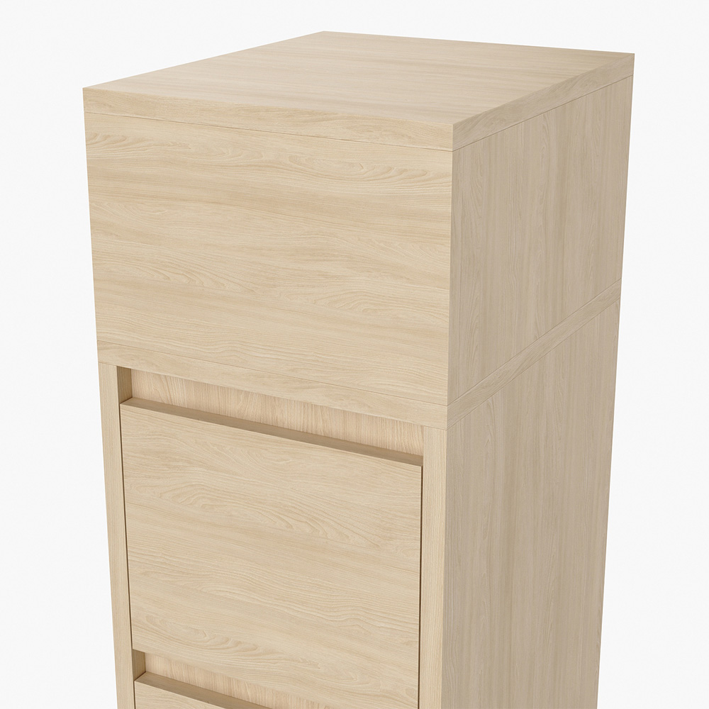Living and Home 2 Drawer Single Shelf Wood Colour Minimalist Bedside Table Image 6