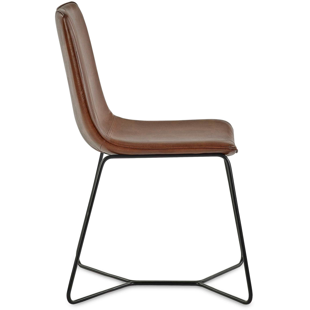 Julian Bowen Joren Set of 2 Tan Brown PU Leather Dining Chair Image 3