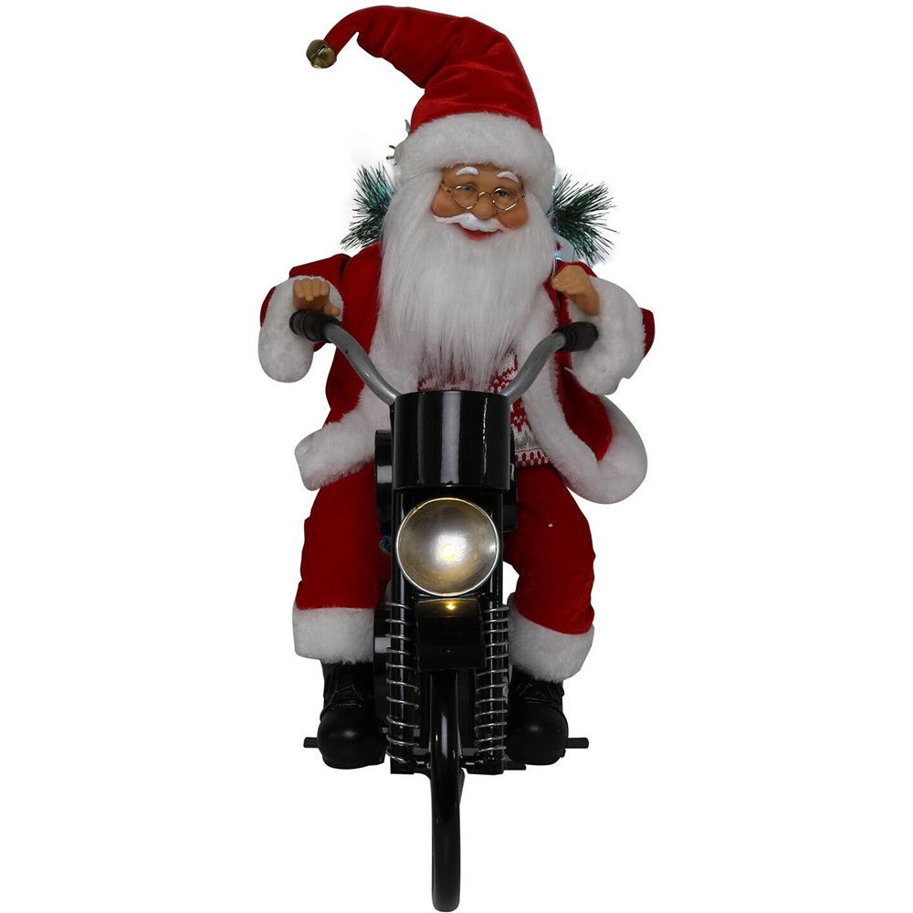 Musical Santa Riding Motorbike - Red Image 4