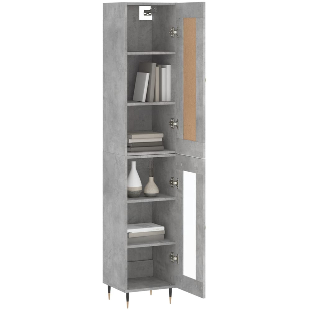 vidaXL 2 Door Concrete Grey Highboard Image 3