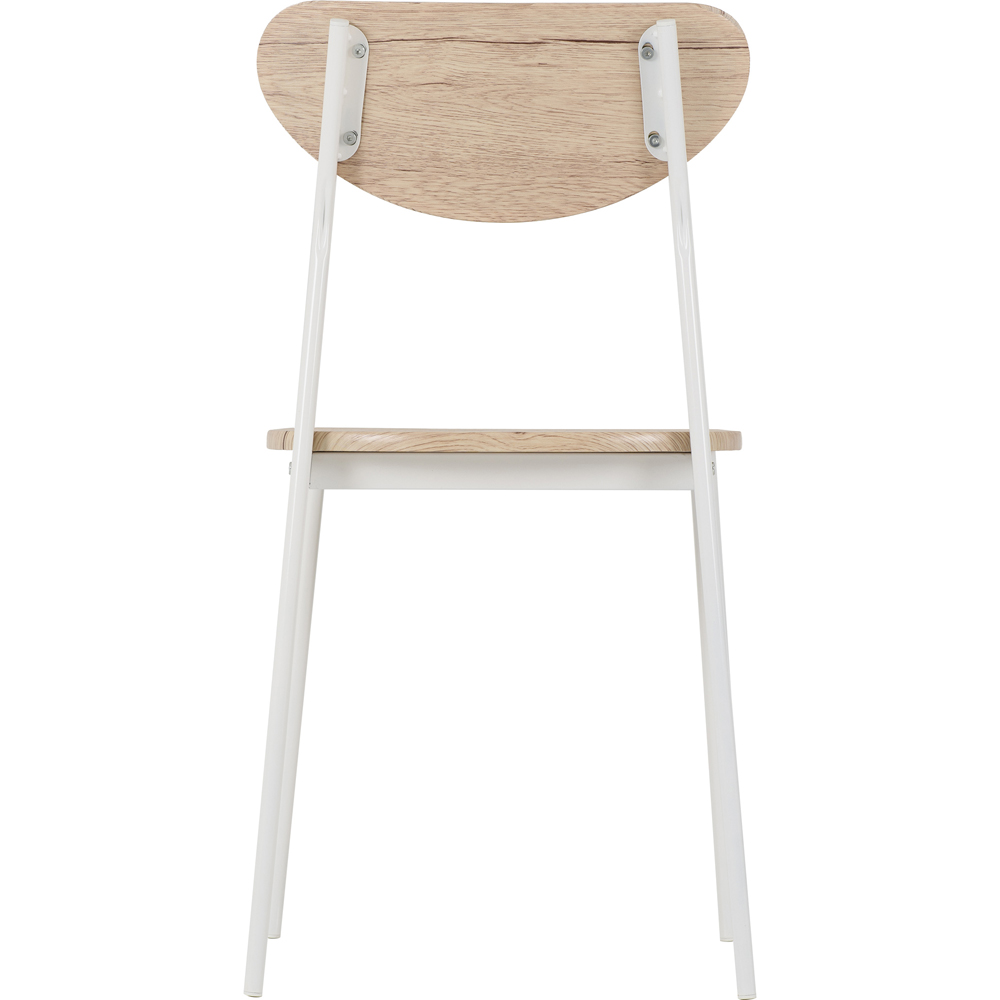 Seconique Riley Set of 2 White Light Oak Effect Veneer Dining Chair Image 6