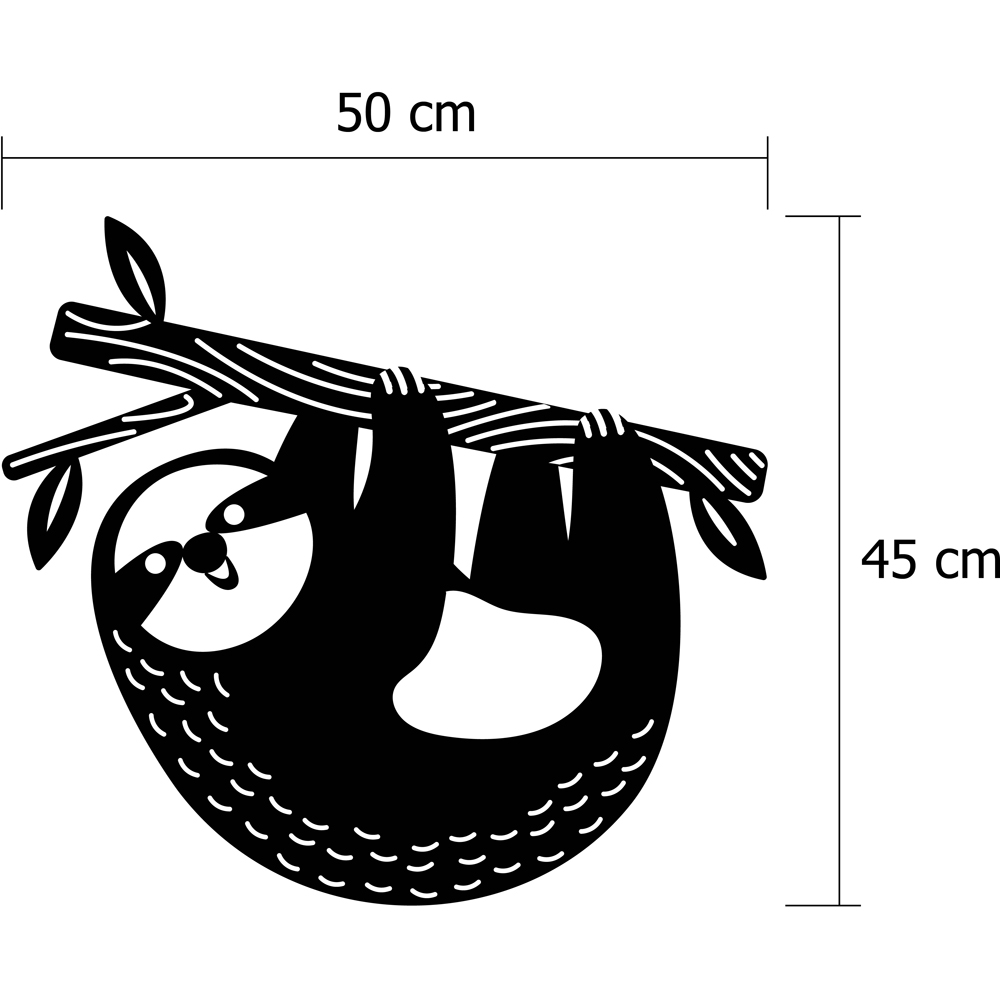 Decortie Black Minimalist Metal Modern Slothy Wall Art Image 4