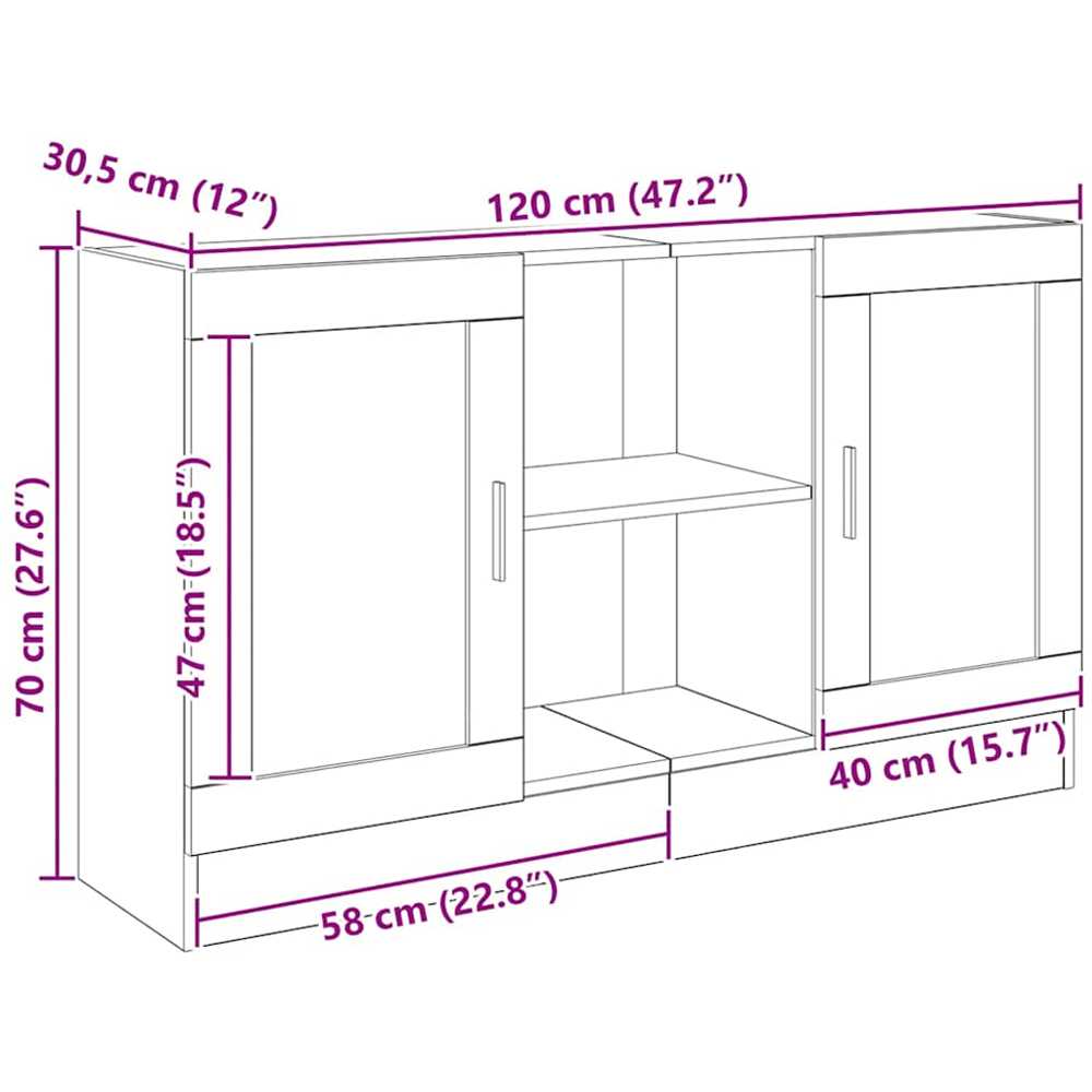 vidaXL 2 Door 2 Shelf Artisan Oak Sideboard Image 9