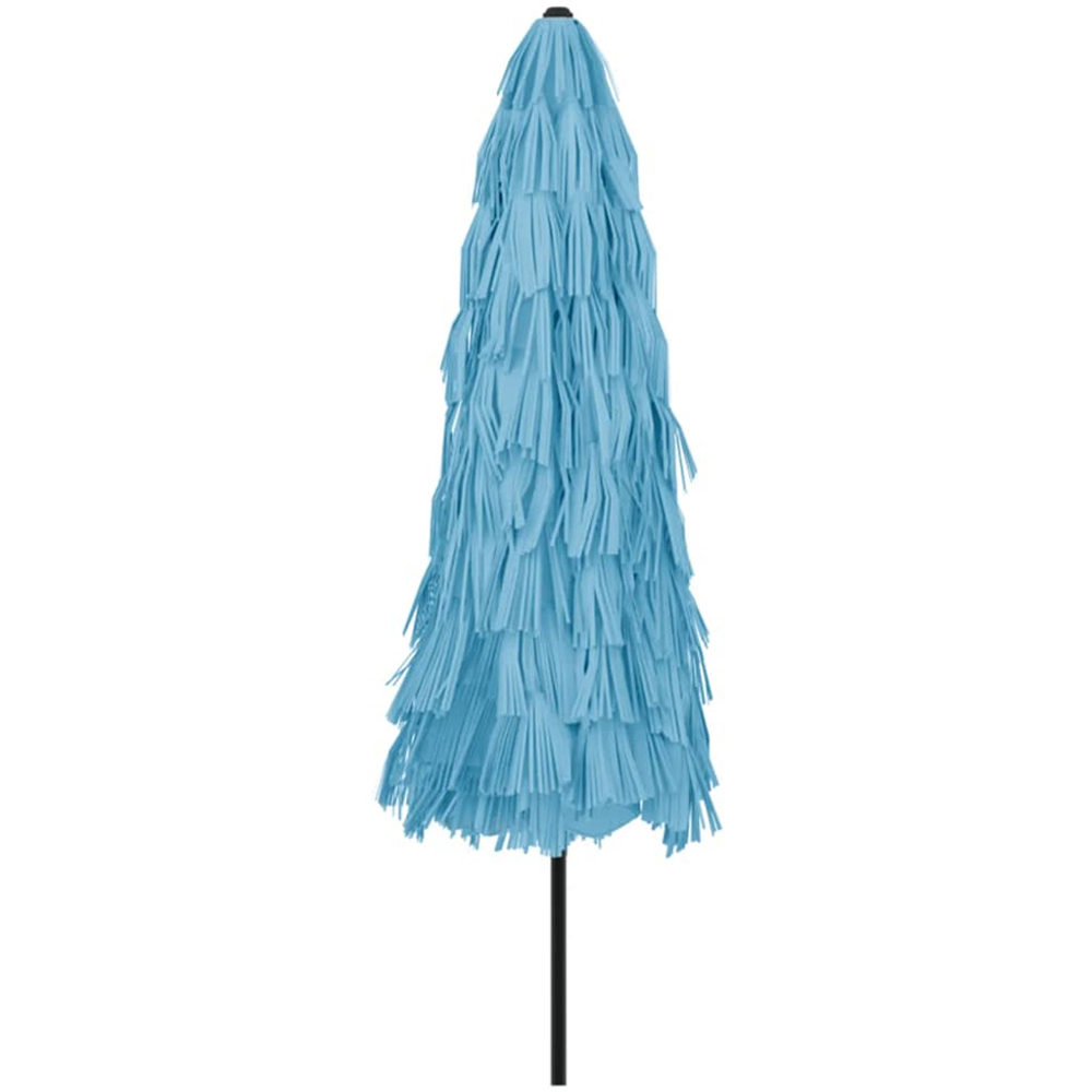 vidaXL Blue Straw Top Garden Parasol with Steel Pole 3.2m Image 5