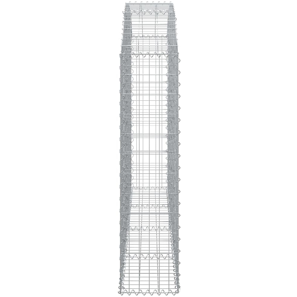 vidaXL Silver Galvanised Iron Arched Gabion Basket 200 x 30 x 120/140cm Image 3