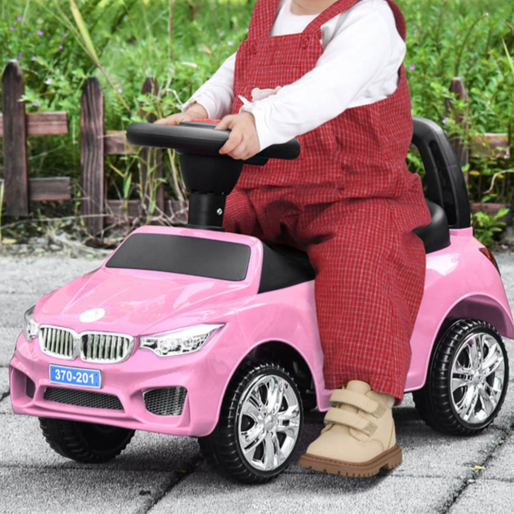 HOMCOM Kids Pink Foot-To-Floor Sliding Car with Interactive Features 18-36 months Image 2