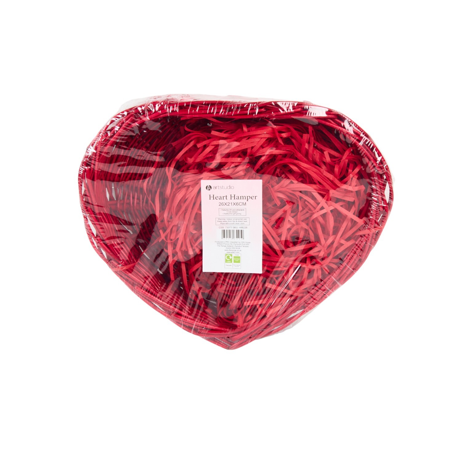 Wicker Heart Hamper Red Image 2
