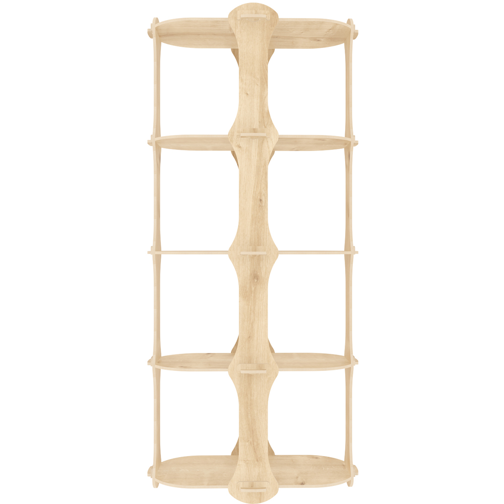 Decorotika Ayzi 5 Shelf Sapphire Oak Bookcase Image 3
