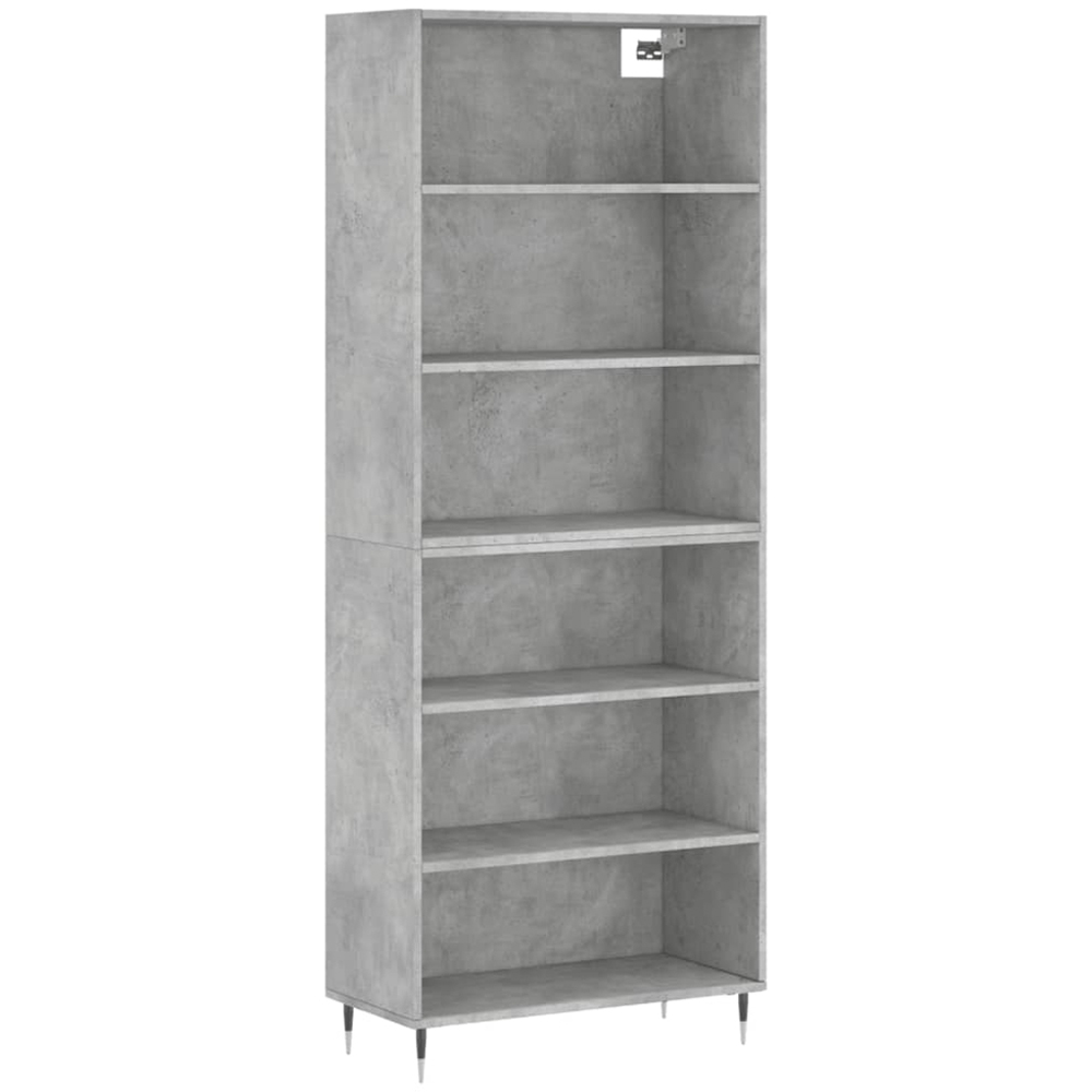 vidaXL 6 Shelf Concrete Grey Highboard Image 2