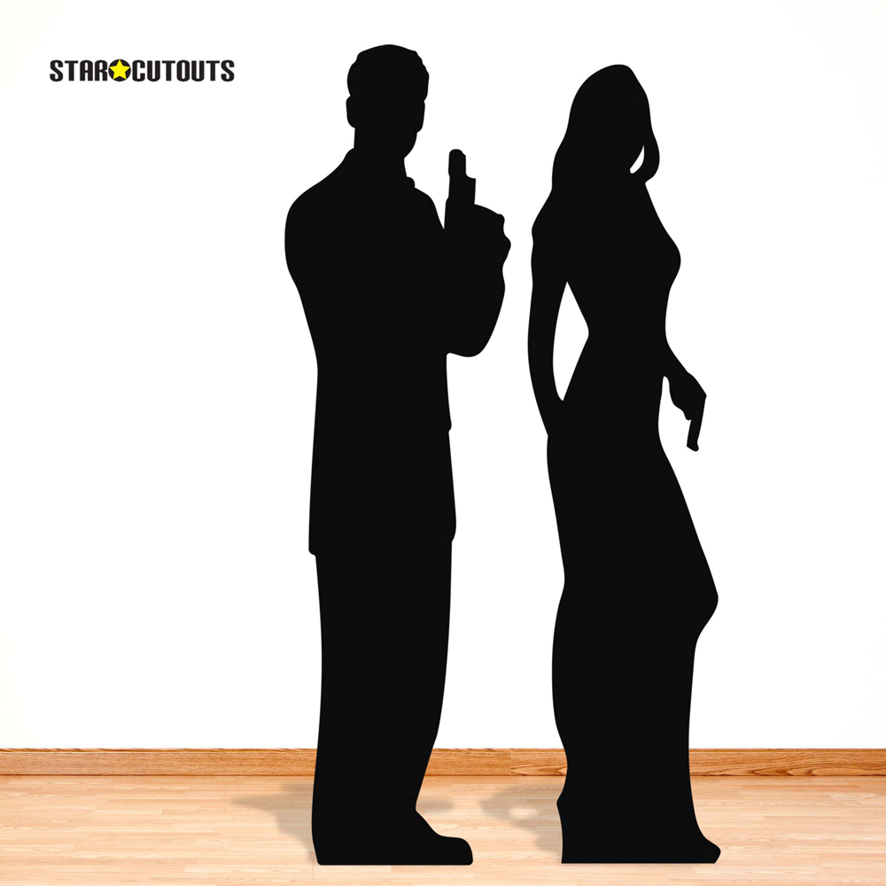 Star Cutouts Secret Agent Male and Female Double Cutout 5.6ft Image 2