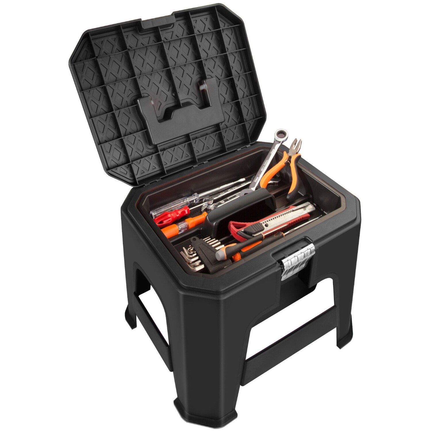 Saber Black and Orange Stool Tool Box Image 4