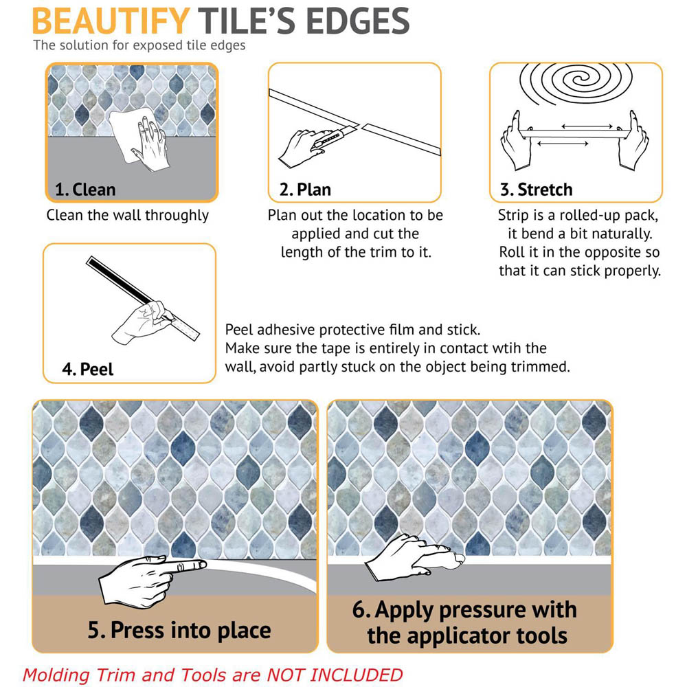 Walplus Grey Stone Leaf 3D Tile Sticker 20 Pack Image 7