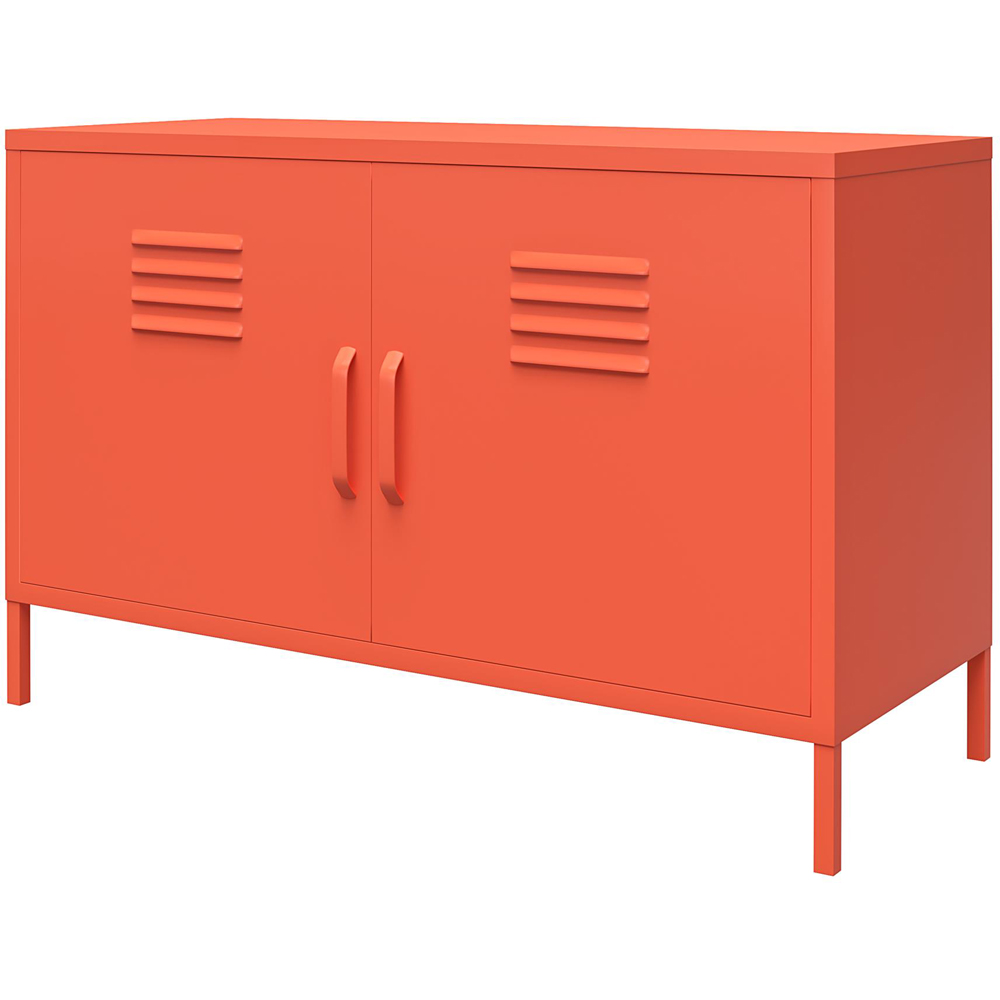 Novogratz Cache 2 Door 2 Shelf Orange Metal Locker Accent Cabinet Image 5