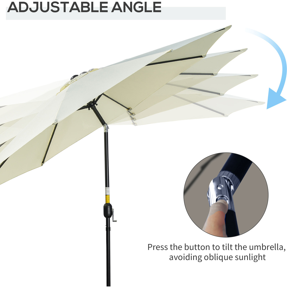 Outsunny Beige Crank and Tilt Parasol 3m Image 4