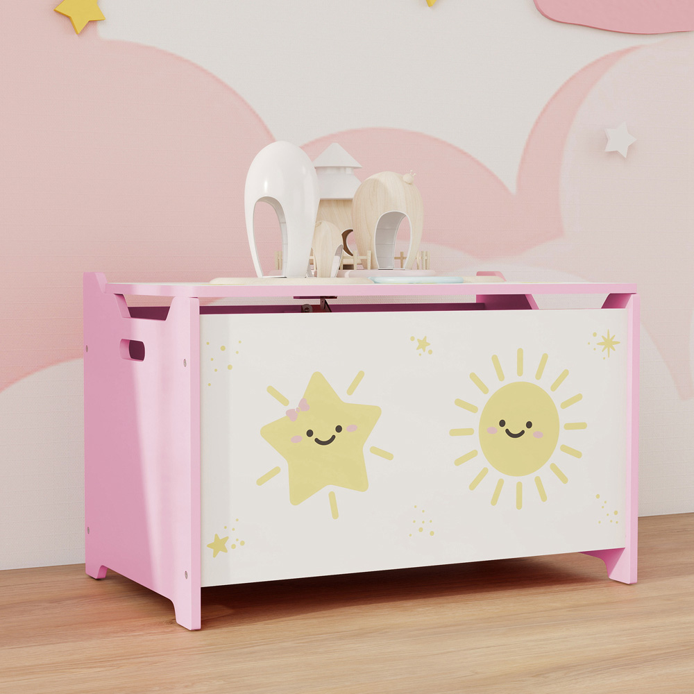 AIYAPLAY Pink Toy Box with Lid Image 5