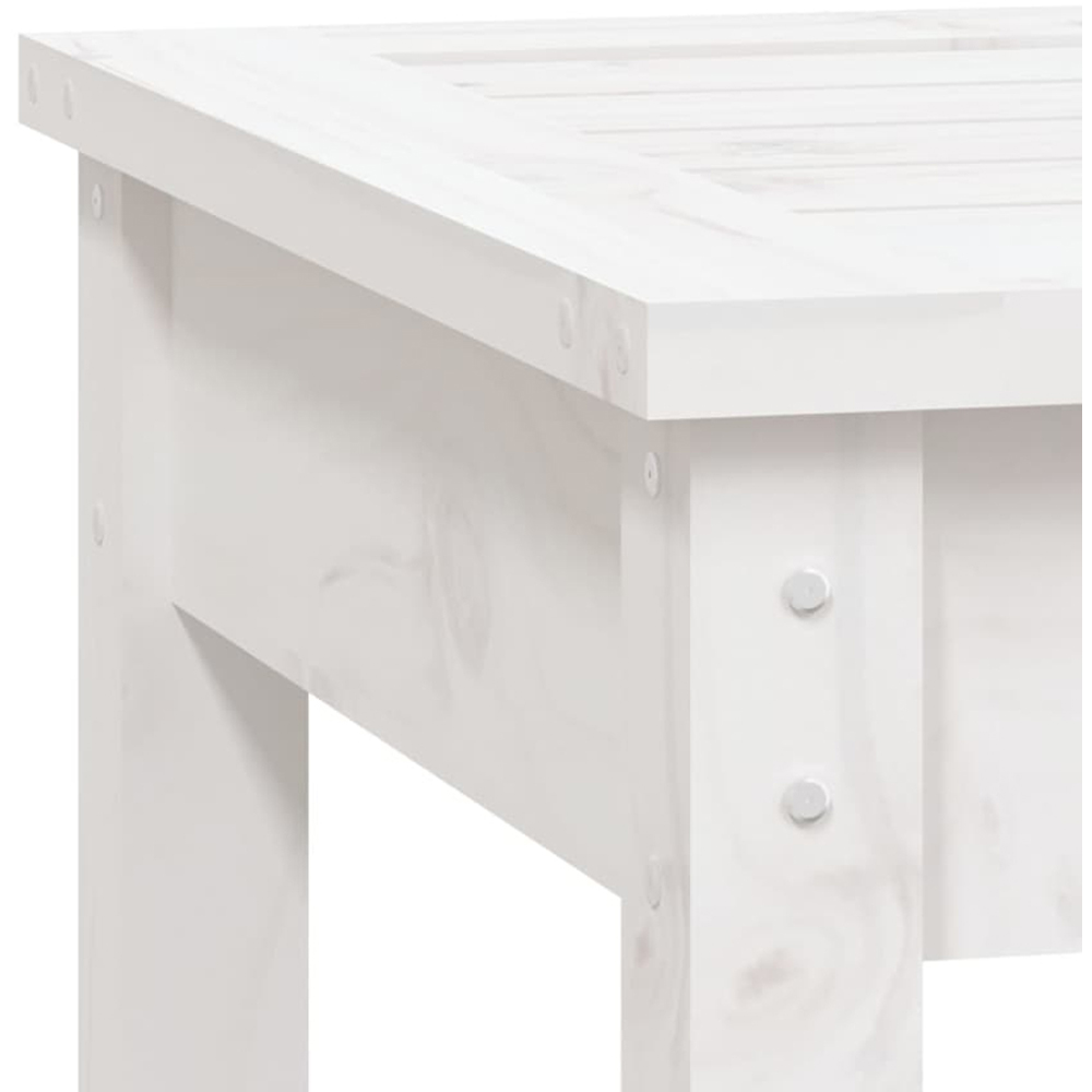 vidaXL White Solid Pine Wood Slatted Garden Bench 50 x 44 x 45cm Image 5