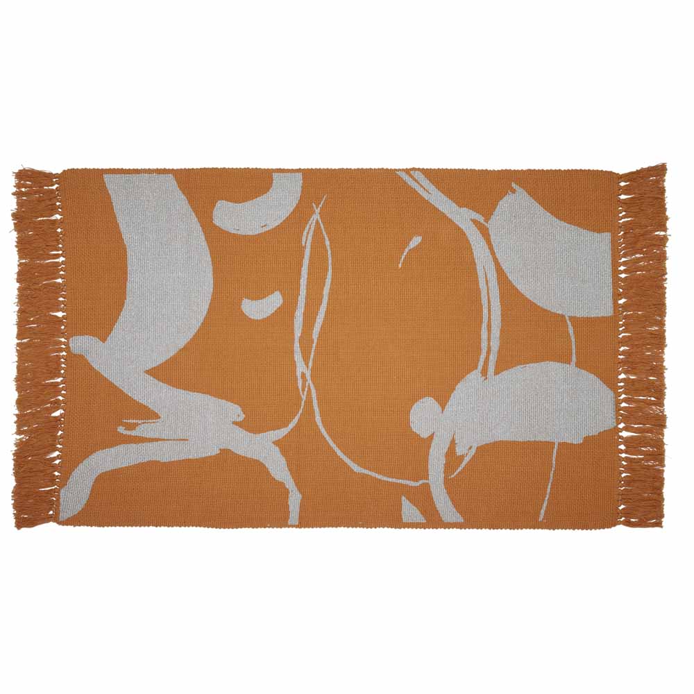Wilko Abstract Rug Orange 60 x 90cm Wilko