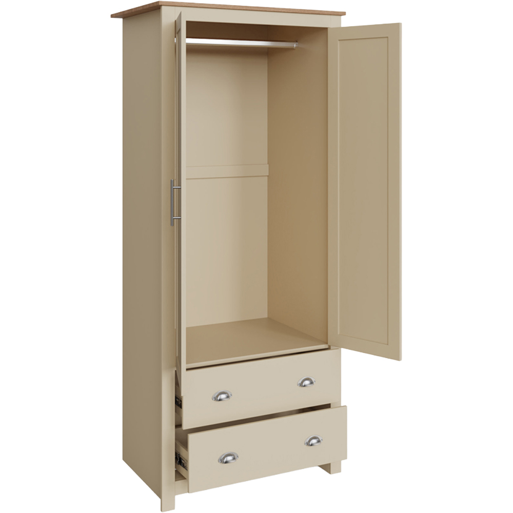 GFW Lancaster 2 Door 2 Drawer Cream Wardrobe Image 5