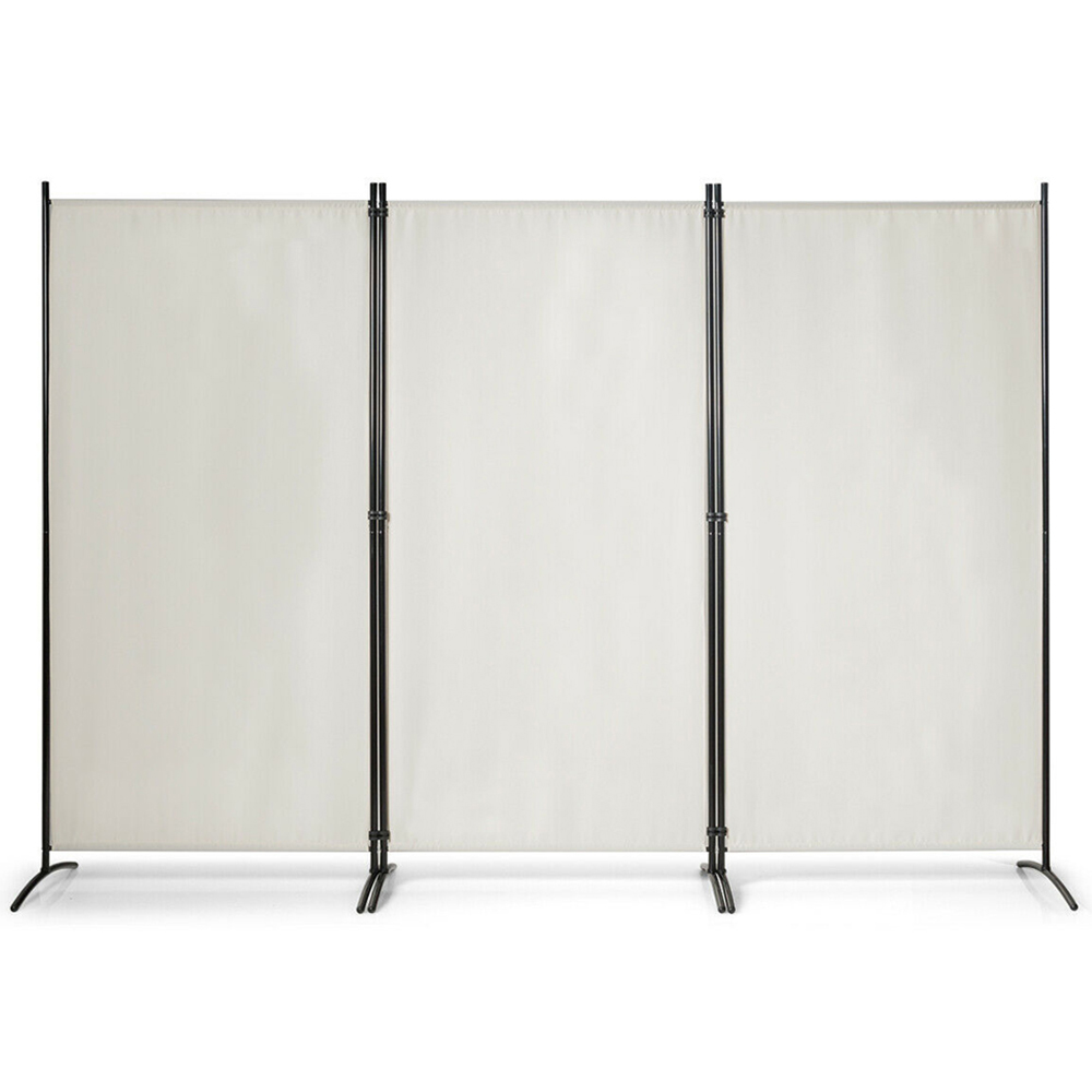 Costway 3 Panel Beige Foldable Room Divider Image 3