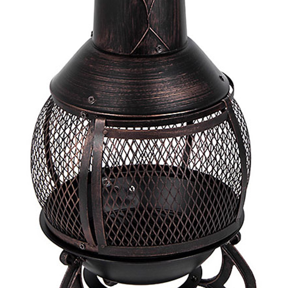 Garden Vida Black and Gold Steel Large Chiminea Image 4