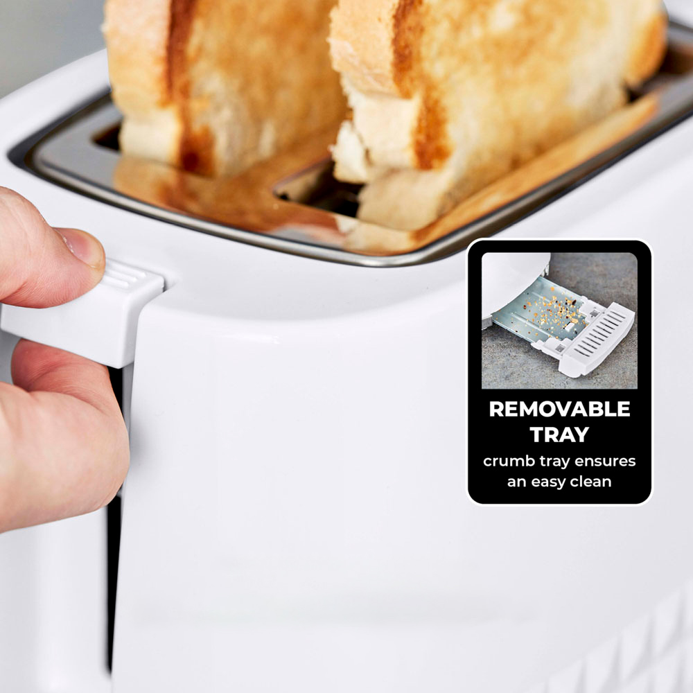 Tower T20082WHT Solitaire White 2 Slice Toaster Image 5