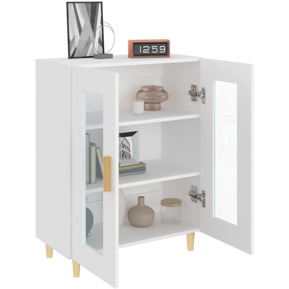 vidaXL 2 Glass Door White Sideboard Image 3