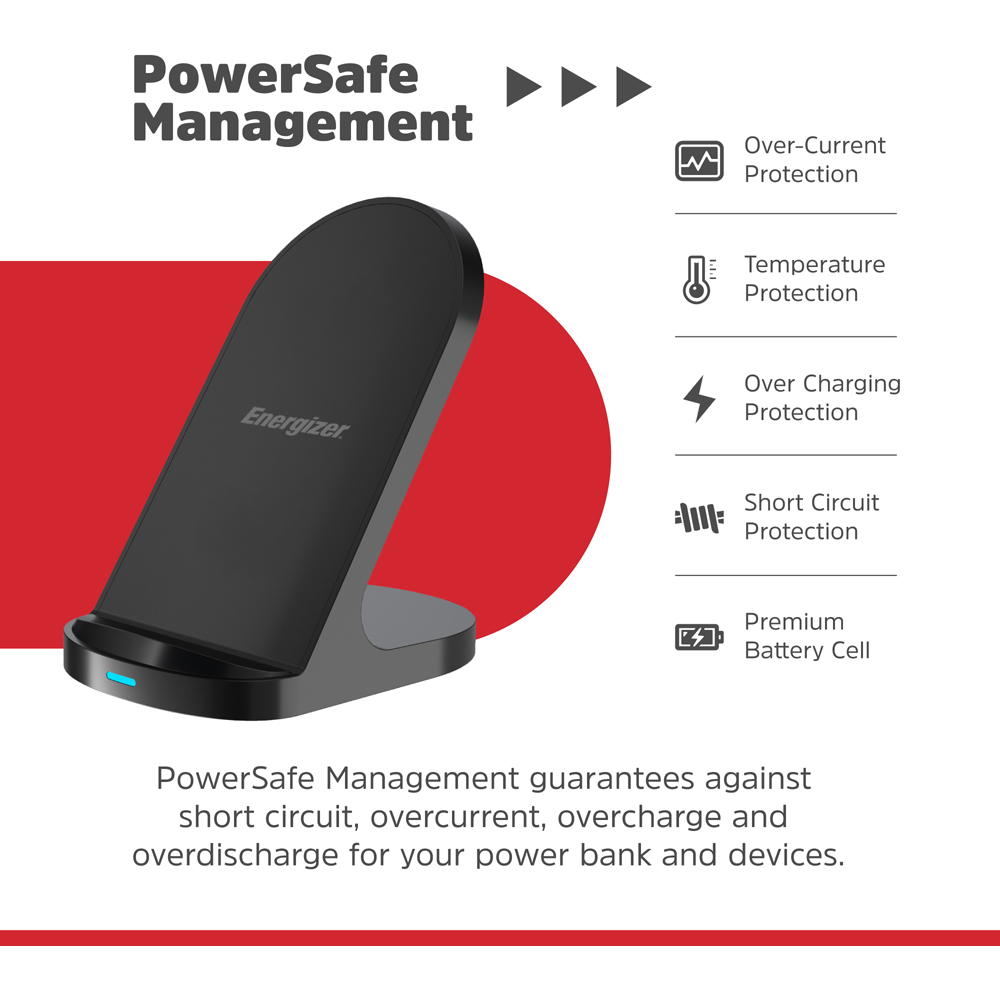 Energizer WCP108 Black QI Wireless Charging Stand 15W Image 9