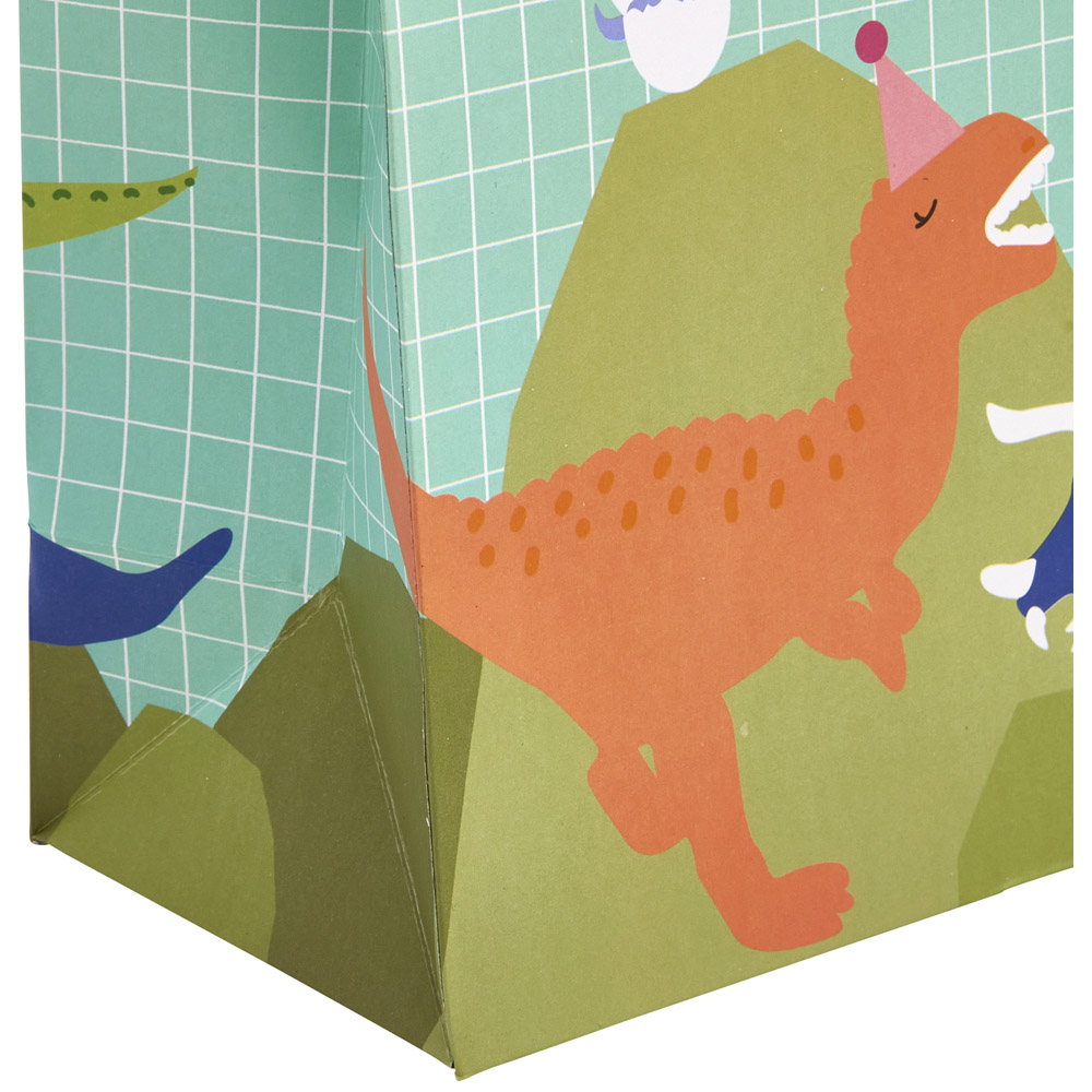Wilko Medium Dinosaur Grid Giftbag Image 3