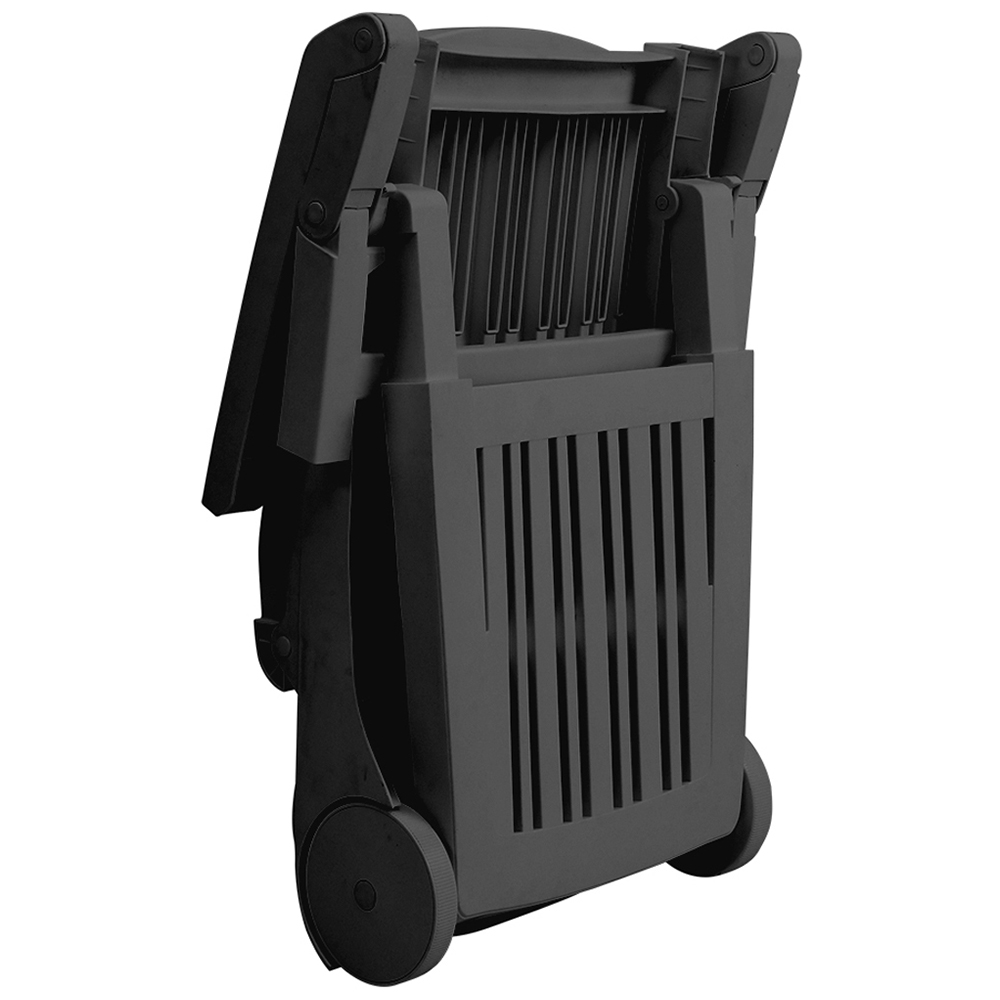Living and Home Black Adjustable Folding Lounge Chair Recliner with Wheels and Storage Box Image 3