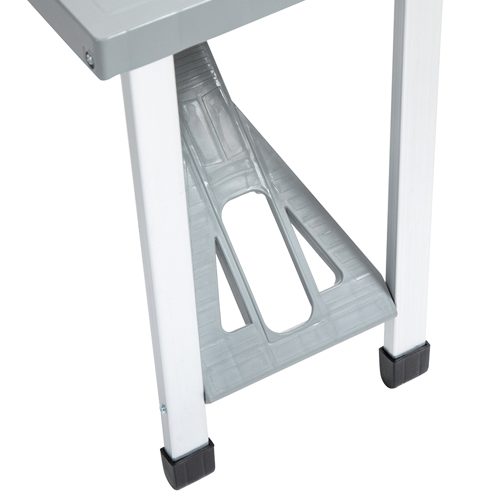 Outsunny PP Aluminium Folding Camping Picnic Table Set Grey Image 3