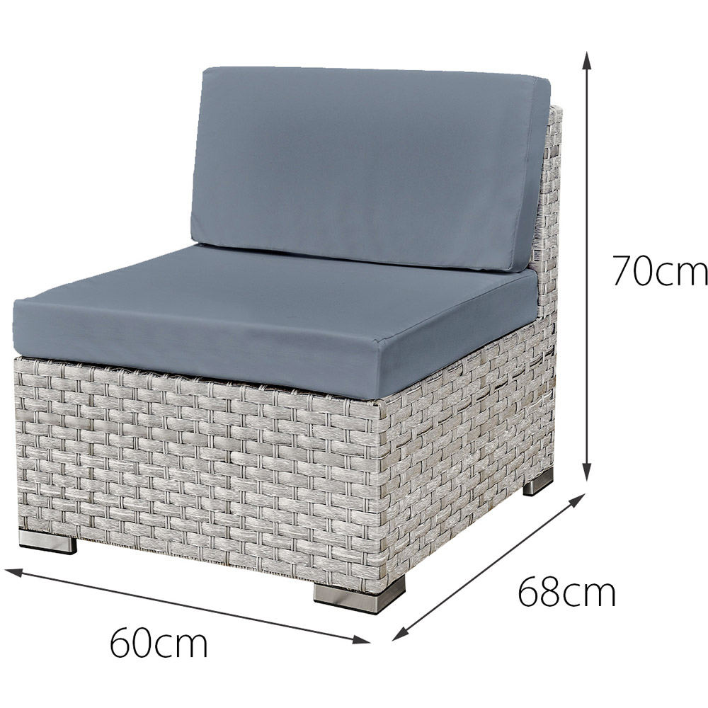 Oseasons Trinidad 8 Seater Dove Grey and Grey Cushion Deluxe Rattan GRC Firepit Modular Sofa Set Image 8