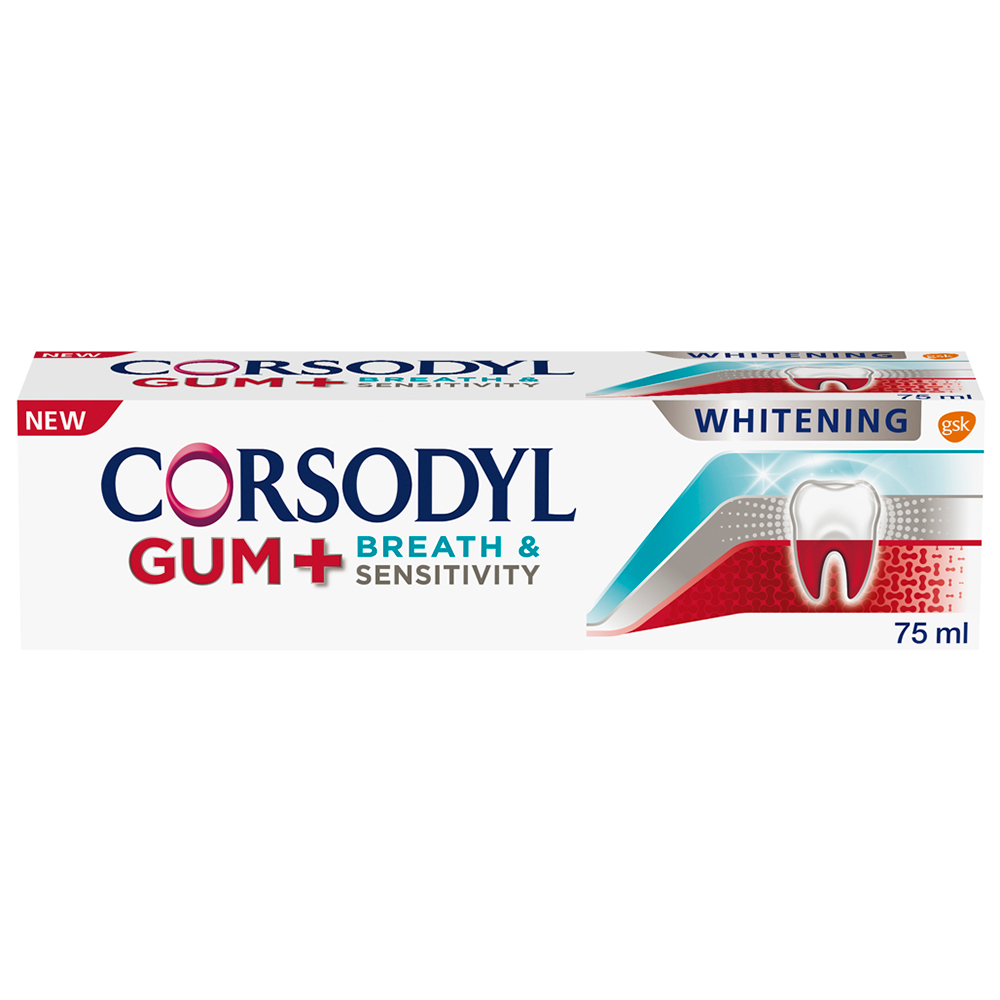 Corsodyl Gum Breath and Sensitivity Whitening Toothpaste 75ml Image 2