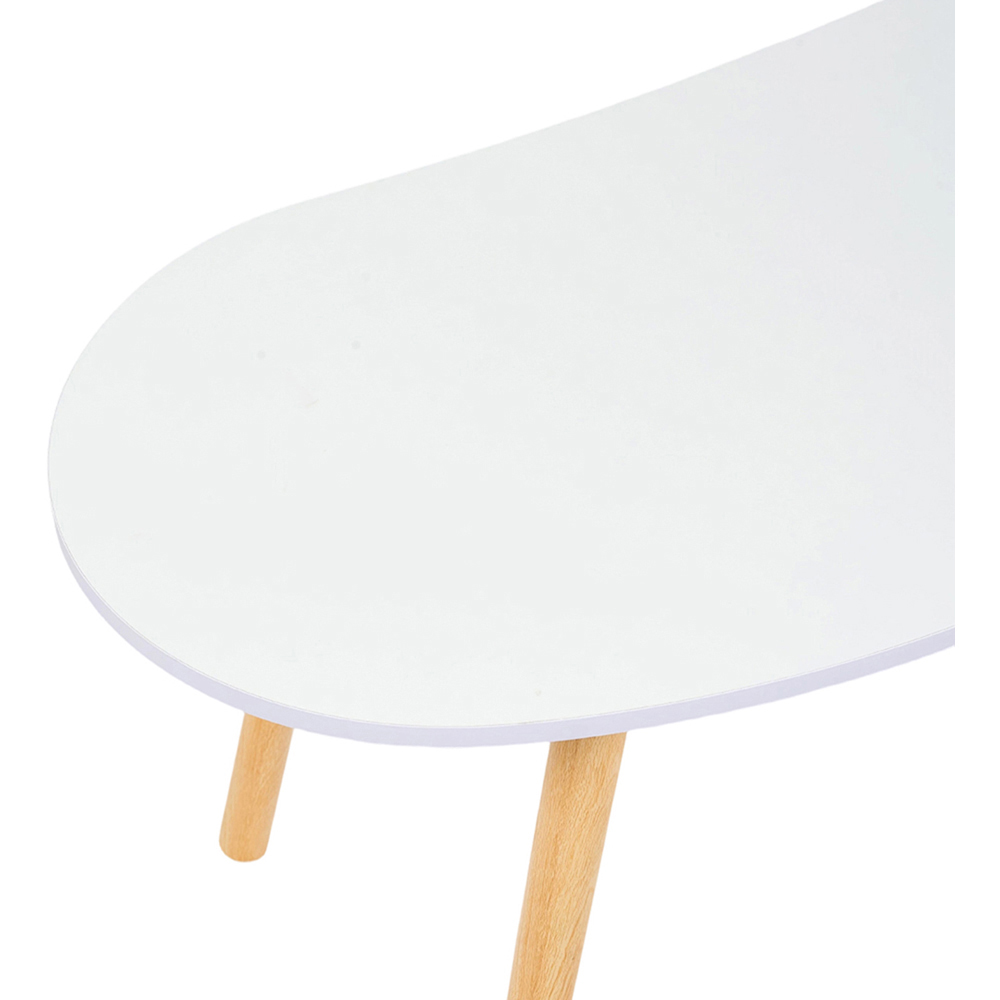 Living and Home White Mango Shaped Coffee Table Image 5