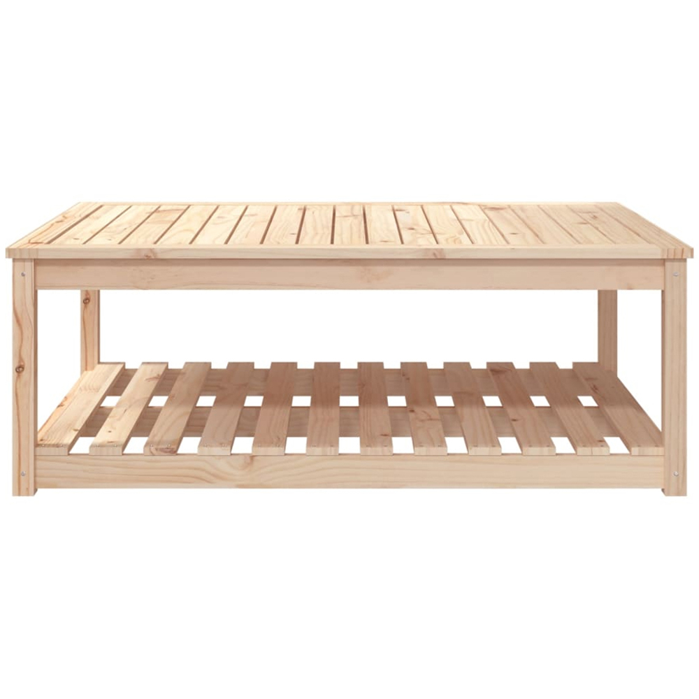 vidaXL Single Shelf Natural Solid Pine Wood Slatted Garden Table 121 x 82.5cm Image 3