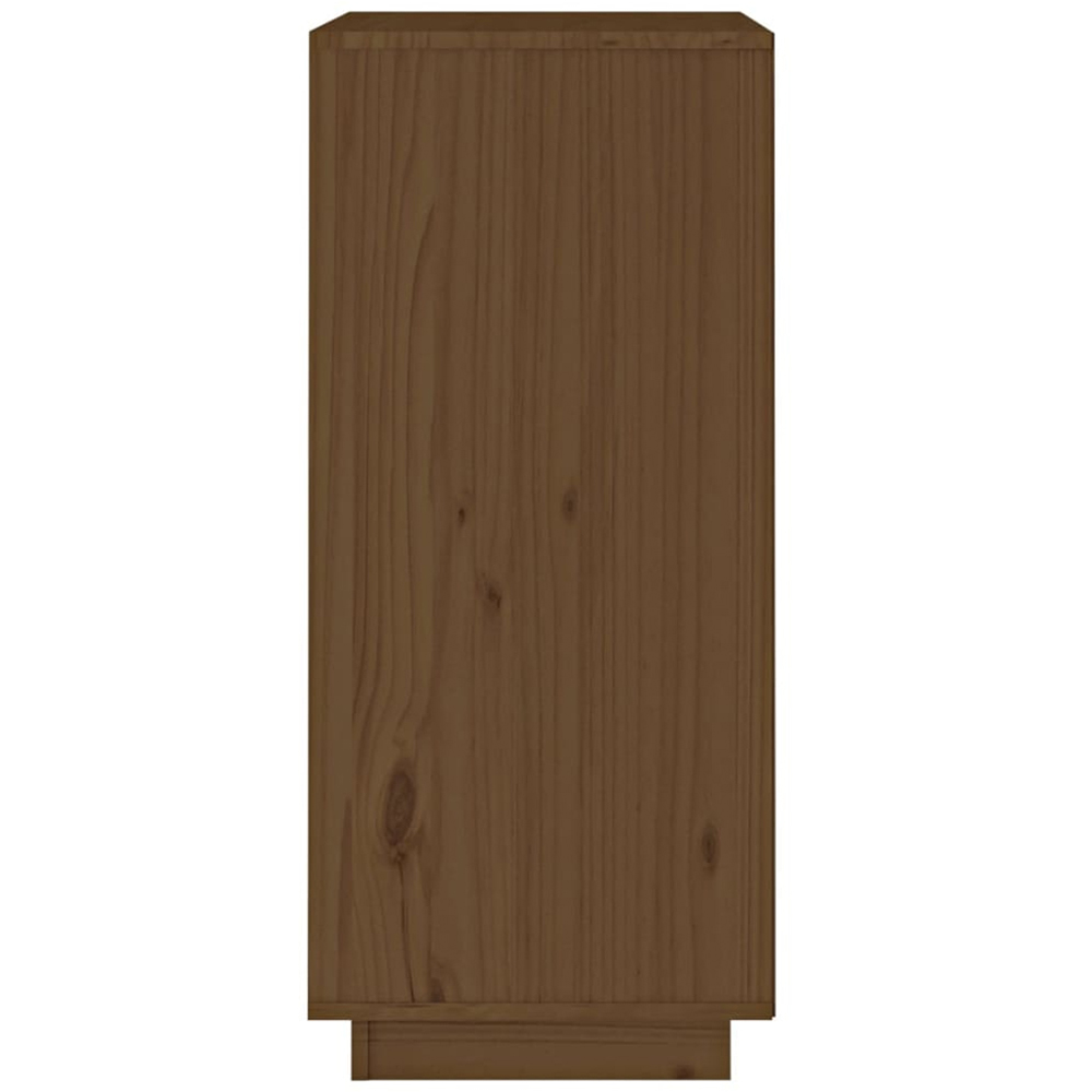 vidaXL Single Door Single Shelf Honey Brown Solid Pine Wood Sideboard Image 5