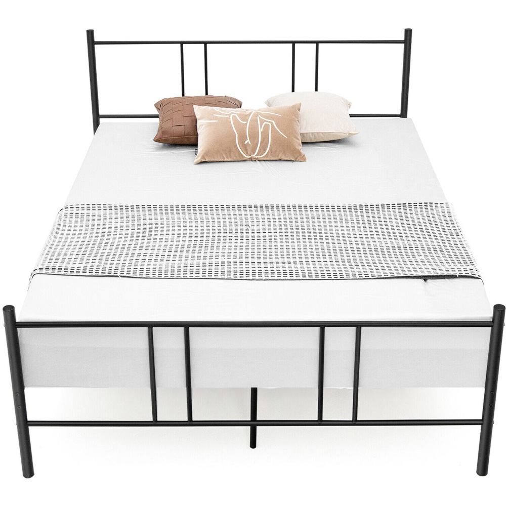 Costway Double Black Slatted Metal Bed Frame Image 4